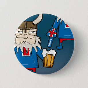 Icelandic Viking Fan Button