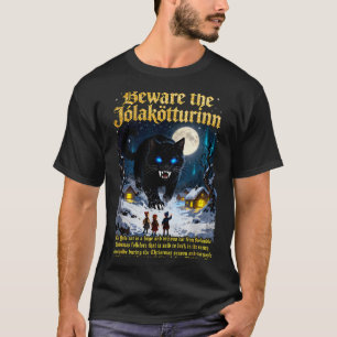 Icelandic Vintage Beware Jolakotturinn Yule Cat Ch T-Shirt