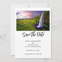 Icelandic Waterfall Green Nature Photo Wedding