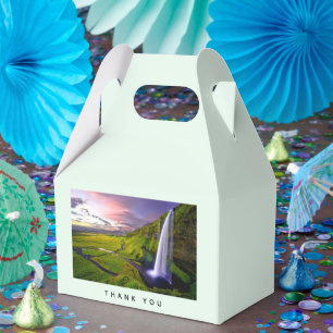 Icelandic Waterfall Nature Photo Wedding Thank You Favor Box