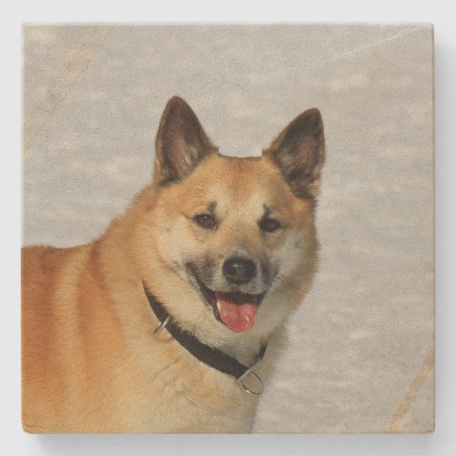 IcelandicSheepdog20150904 Stone Coaster (Front)