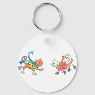 ICESKATING CATS KEYCHAIN