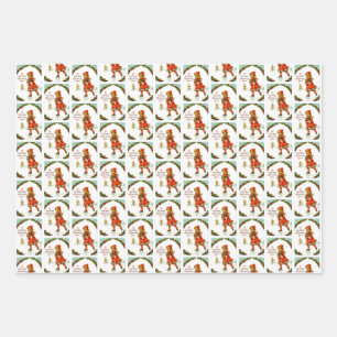 Iceskating child wrapping paper sheet