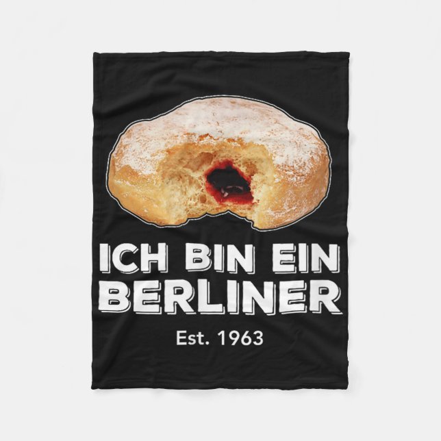 Ich Bin Ein Berliner Speech Jelly Doughnut Wall Co Fleece Blanket (Front)