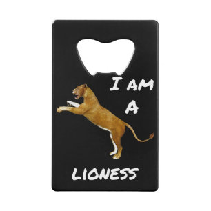 Ich bin eine Löwin Credit Card Bottle Opener