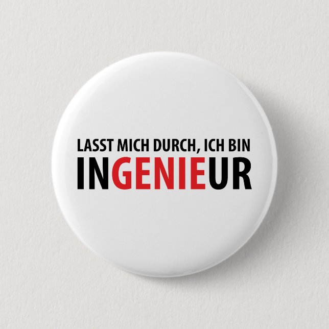 Ich bin Ingenieur 2 Inch Round Button (Front)