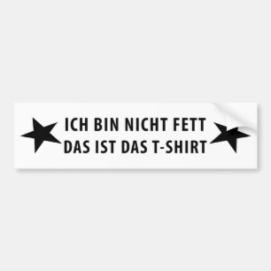Ich bin nicht Fett T-shirt icon Bumper Sticker