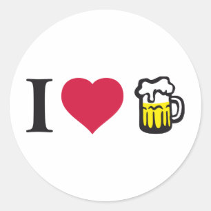 Ich liebe Bier 2c Classic Round Sticker