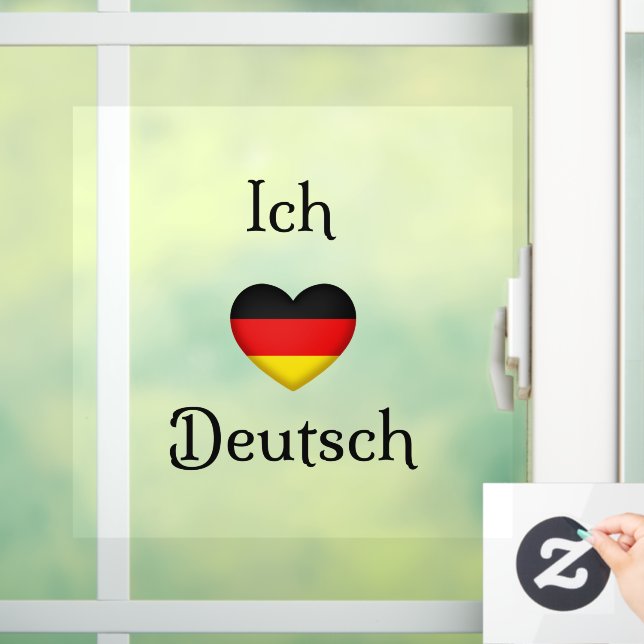 "Ich Liebe Deutsch" I Heart German  Window Cling (Home)