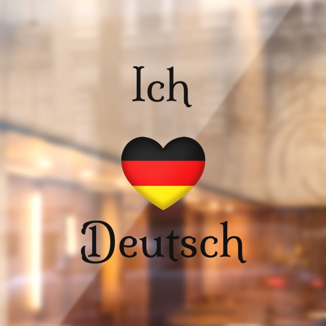 "Ich Liebe Deutsch" I Heart German  Window Cling (Sheet 2)