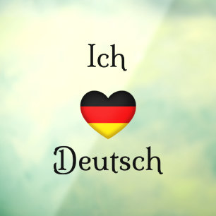 "Ich Liebe Deutsch" I Heart German  Window Cling