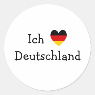 Ich liebe Deutschland Classic Round Sticker
