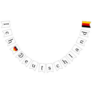 "Ich Liebe Deutschland" I Heart Germany  Bunting Flags