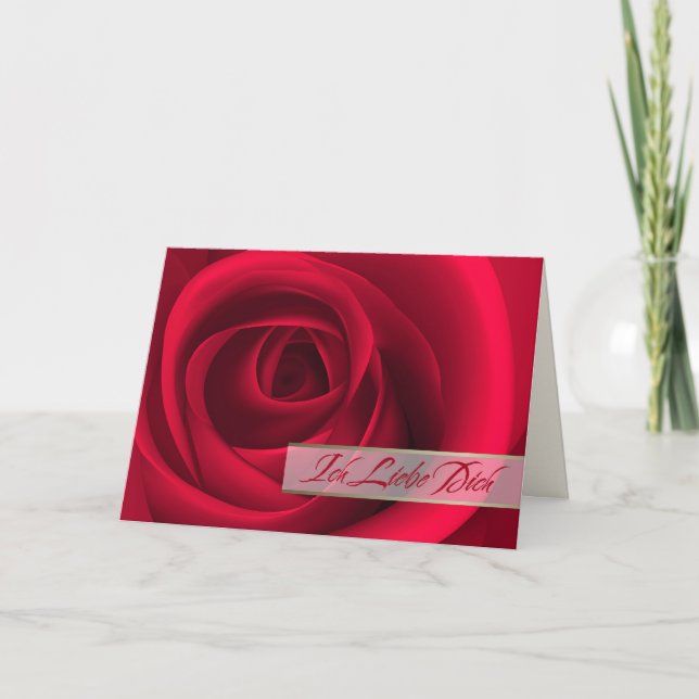 Ich Liebe Dich. Carte Saint Valentin en allemand (Devant)