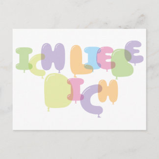 Ich Liebe Dich - I love you in German Postcard