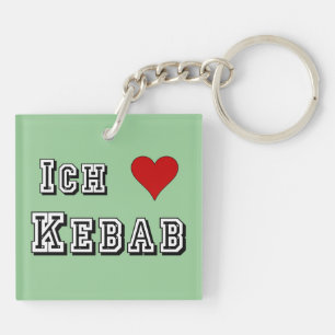 Ich Liebe Kebab I love kebab Deutsche German Keychain