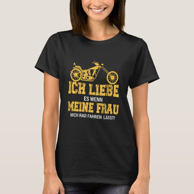 Ich Liebe Meine Frau  Wheelie Evolution Biker Styl T-Shirt (Front)