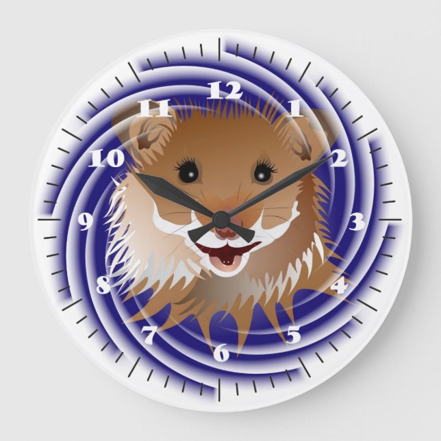 Ich liebe meinen kleinen Hamster Uhr Large Clock (Front)