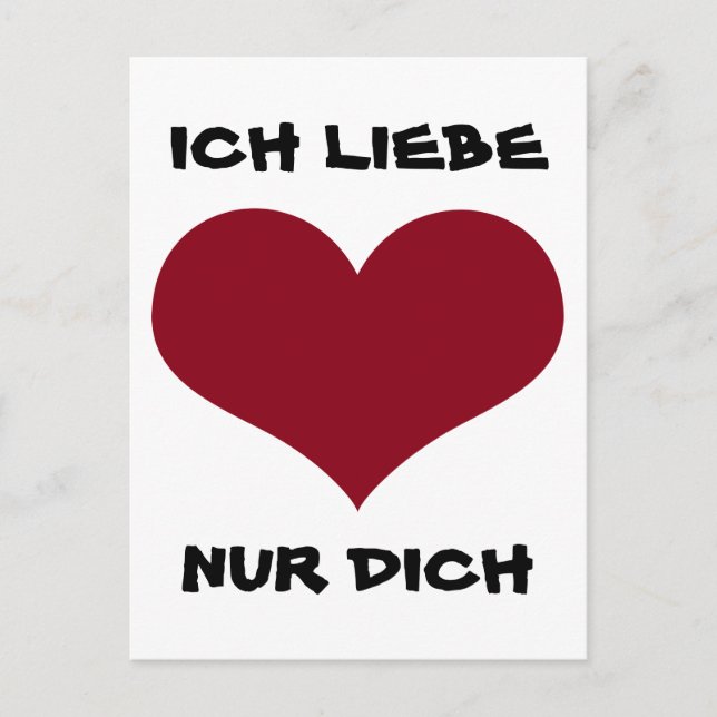 ICH LIEBE NUR DICH - rotes Herz Postcard (Front)