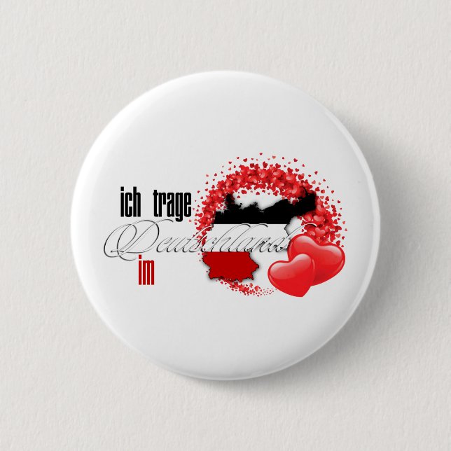 Ich trage Deutschland im Herzen 2 Inch Round Button (Front)