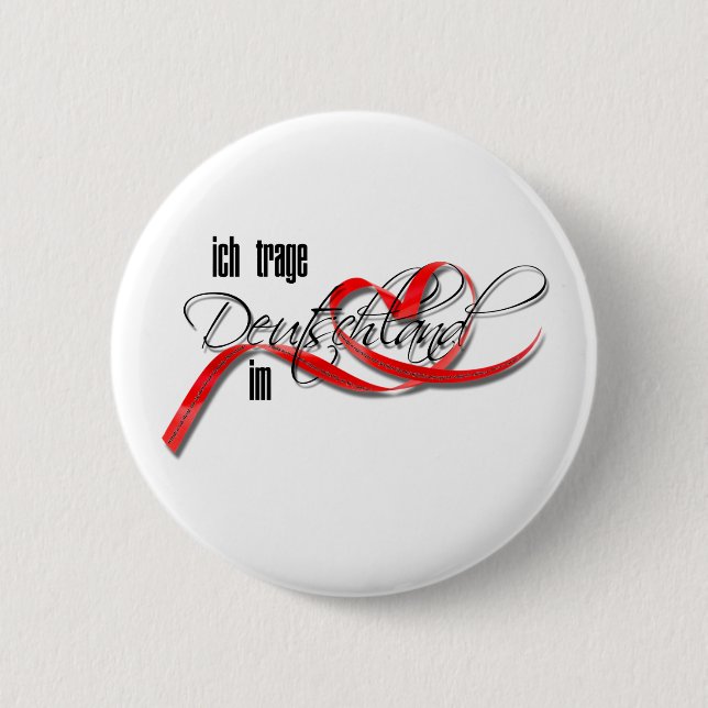 Ich trage Deutschland im Herzen 2 Inch Round Button (Front)