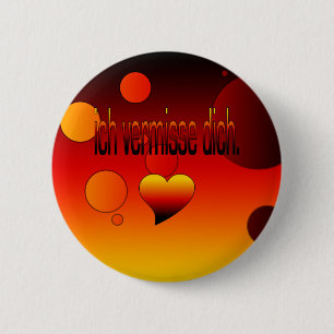 Ich Vermisse Dich! German Flag Colours Pop Art 2 Inch Round Button