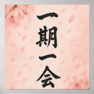 Ichigo Ichie – Sakura Zen Affiche | Calligraphie J