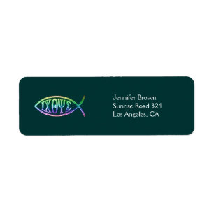 Ichthus Christian Fish Address Label