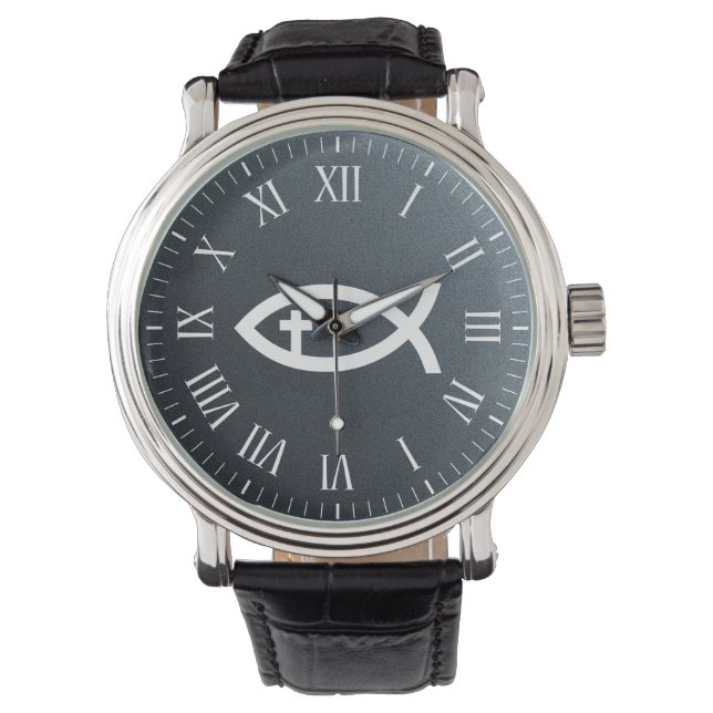 Ichthus | Christian Fish Crucifix Symbol Watch (Front)