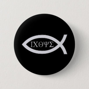 Ichthus - Christian Fish Symbol 2 Inch Round Button