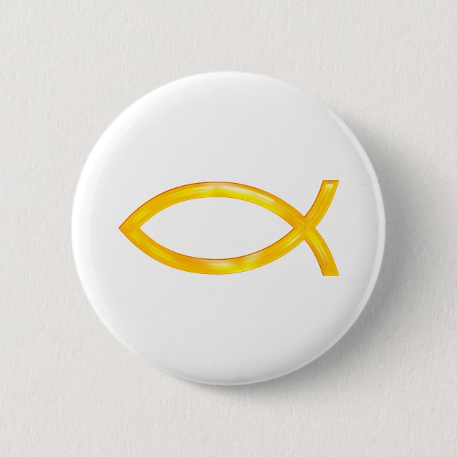 Ichthus - Christian Fish Symbol 2 Inch Round Button (Front)