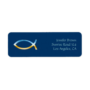 Ichthus - Christian Fish Symbol - Address Label