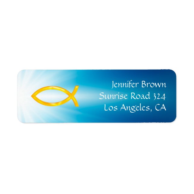 Ichthus - Christian Fish Symbol - Address Label (Front)