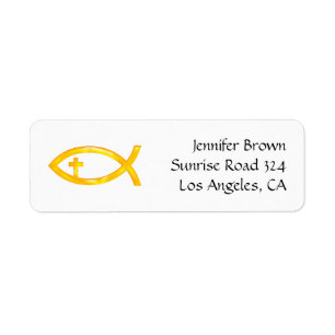 Ichthus - Christian Fish Symbol - Address Label