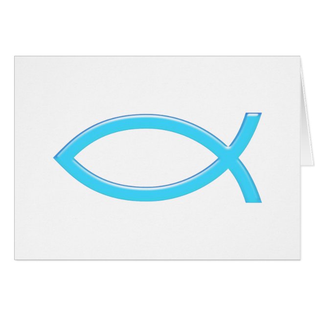 Ichthus - Christian Fish Symbol - Blue (Front Horizontal)