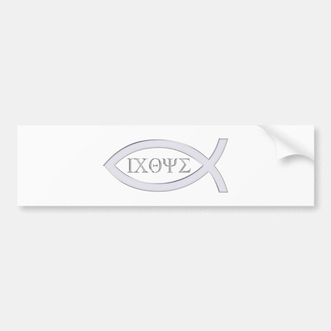Ichthus - Christian Fish Symbol Bumper Sticker (Front)