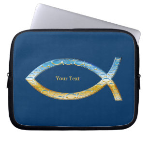 Ichthus - Christian Fish Symbol - Customizable Laptop Sleeve