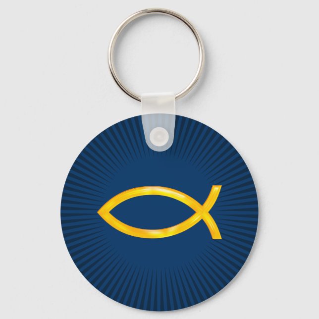 Ichthus - Christian Fish Symbol Keychain (Front)
