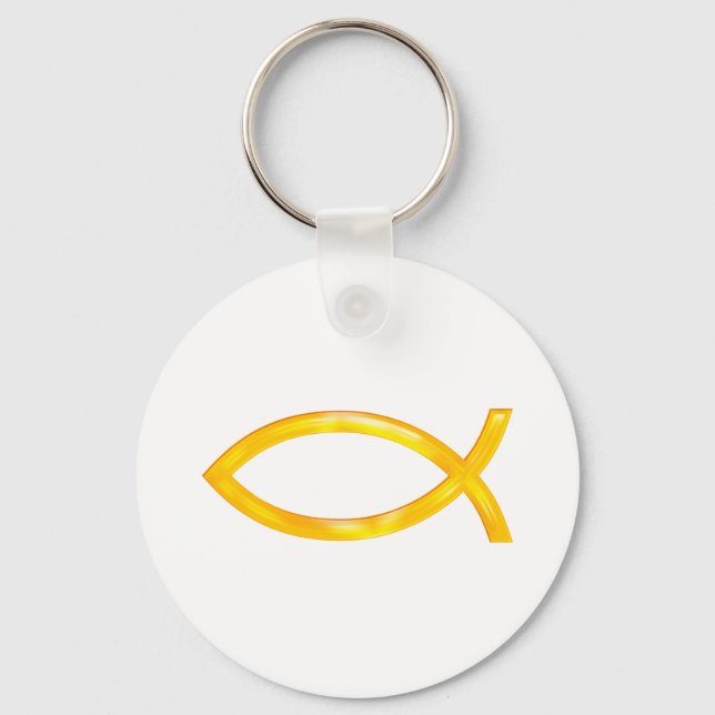 Ichthus - Christian Fish Symbol Keychain (Front)