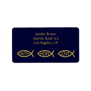 Ichthus - Christian Fish Symbol Label