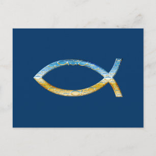 Ichthus   Christian Fish Symbol Postcard