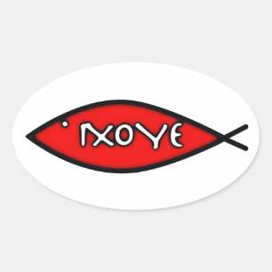 Ichthus Oval Sticker