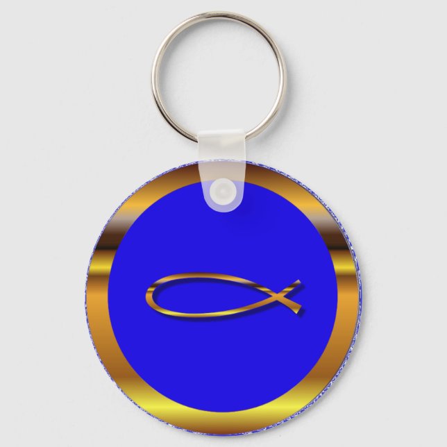 Ichthys Blue-Gold Keychain (Front)