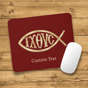 Ichthys Christian Symbol Mouse Pad