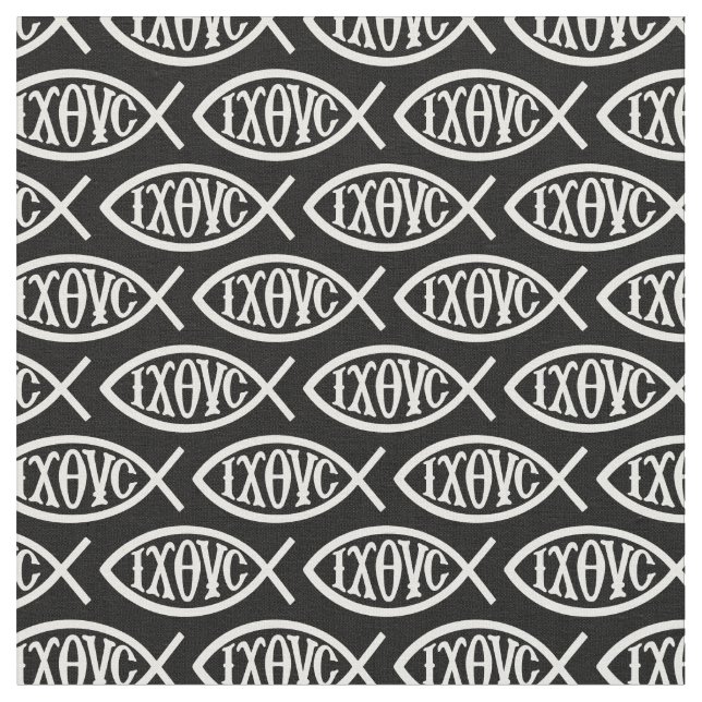 Ichthys Christian Symbol Pattern Fabric (Close Up)