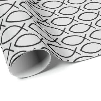 Ichthys Christian Symbol Pattern Wrapping Paper