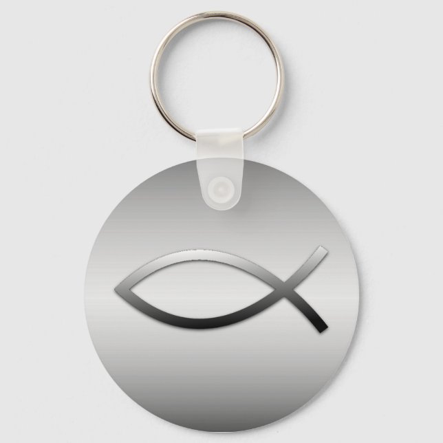 Ichthys Jesus Fish Christian Symbol Keychain (Front)