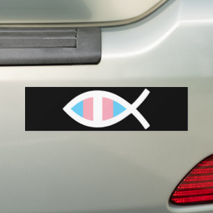 Ichthys Jesus Fish LGBTQ Transgender Christian Bumper Sticker