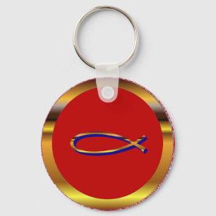 Ichthys Red-Gold Keychain