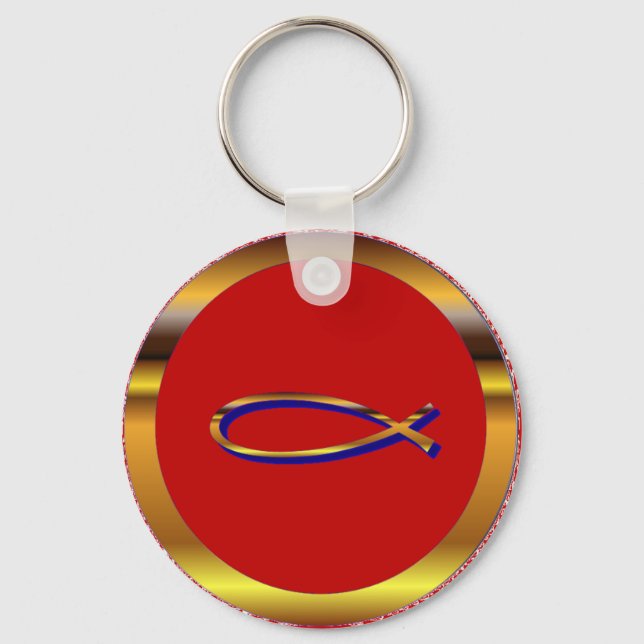Ichthys Red-Gold Keychain (Front)